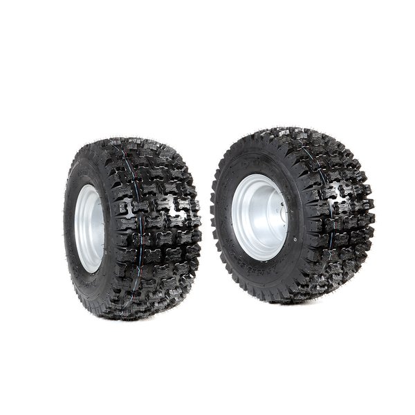 Pair of tyred wheels 18-9.50/8" - Fixed disc